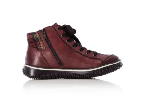 Eagle Wine Tartan Lace-Up Ankle Boot