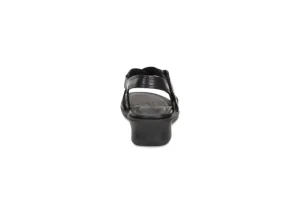 Felicia Sandal Black Leather Adjustable Strap Wedge Sandal