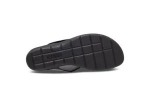 Felicia Sandal Black Leather Adjustable Strap Wedge Sandal