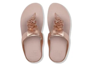 Fino Rose Gold Leather Thong Sandal