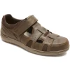 FitSmart Brown Leather Fisherman Sandal