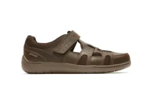 FitSmart Brown Leather Fisherman Sandal