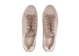 66.499.30 Florenz Taupe Gold Metallic Platform Sneaker