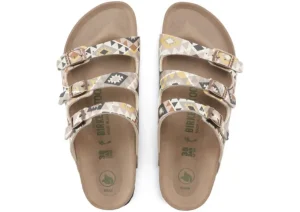 Florida Vegan Birko-Flor Printed Mocha Slide Sandal