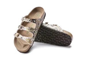 Florida Vegan Birko-Flor Printed Mocha Slide Sandal