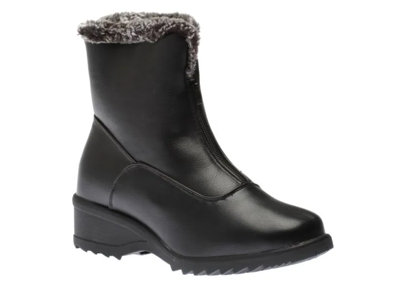 front_zipper_ice_grip_bla_0.webp Front Zipper Ice Grip Black Faux Fur Vegan Winter Boot
