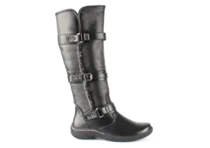 Gabrielle 2 Wide Calf Black Leather Tall Boot