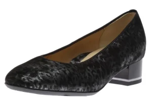 Gabrielle Black & Silver Animal Print Pump