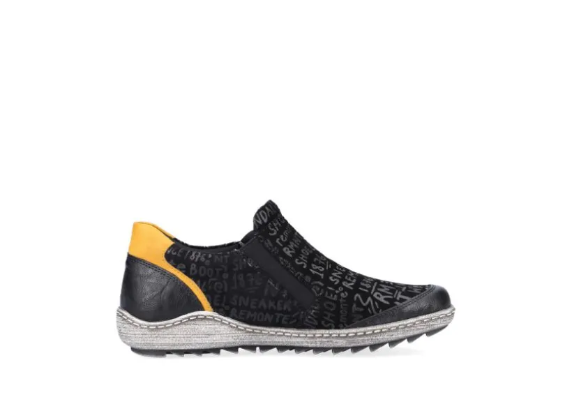 gargano_black_yellow_prin_1.webp Gargano Black Yellow Print Zipper Sneaker