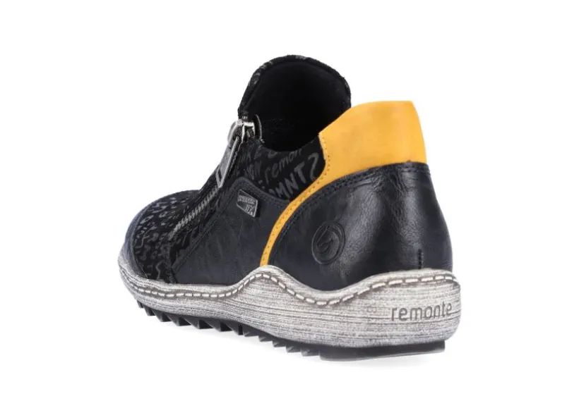 gargano_black_yellow_prin_2.webp Gargano Black Yellow Print Zipper Sneaker