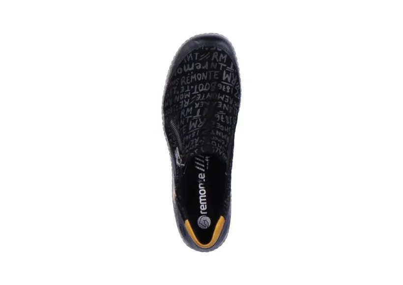 gargano_black_yellow_prin_3.webp Gargano Black Yellow Print Zipper Sneaker