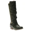 Genf Black Ruched Tall Winter Boot