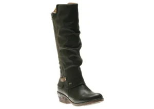 Genf Black Ruched Tall Winter Boot