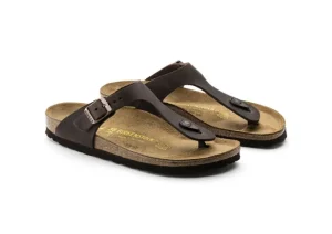 Gizeh Habana Brown Oiled Leather Thong Sandal