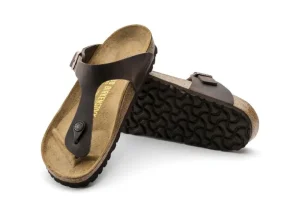 Gizeh Habana Brown Oiled Leather Thong Sandal