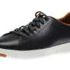 GrandPru00f8 Blue Leather Lace-Up Tennis Sneaker