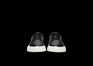 GrandPru00f8 Rally Laser Cut Black Leather Lace-Up Sneaker