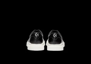 GrandPru00f8 Rally Laser Cut Black Leather Lace-Up Sneaker