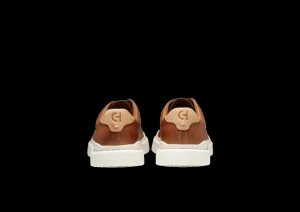 GrandPru00f8 Rally Laser Cut Tan Brown Leather Lace-Up Sneaker