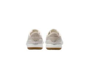 GrandPru00f8 White Leather Lace-Up Tennis Sneaker