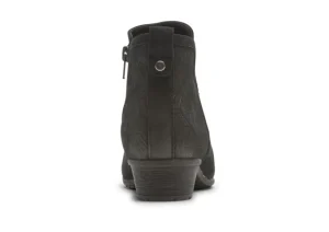 Gratasha 2 Panel Black Ruched Leather Ankle Boot