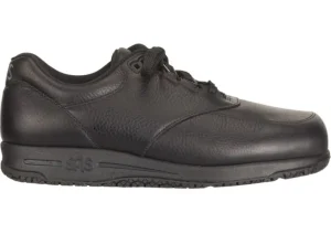 Guardian Black Leather Non-Slip Lace-Up Walking Shoe