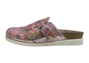 Halina Pink Silver Leather Clog