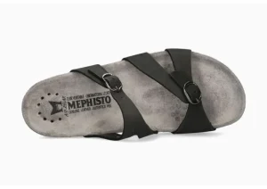 Hannel Black Nubuck Leather Slide Sandal