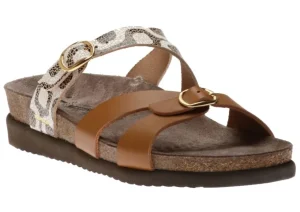 Hannel Copacabana Camel Waxy Leather Slide Sandal