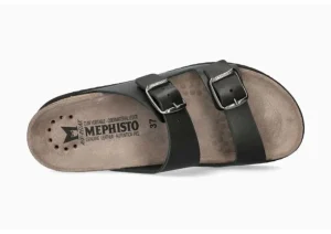 Harmony Black Leather Slide Sandal