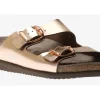 Harmony Pink Metallic Leather Slide Sandal