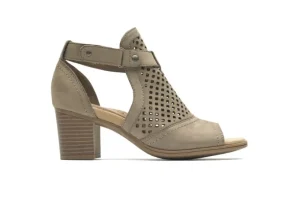 Hattie Hi Cuff Taupe Nubuck Sandal