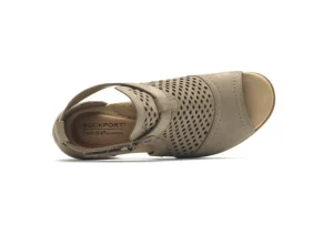 Hattie Hi Cuff Taupe Nubuck Sandal