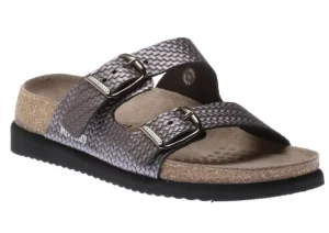 Helda Plus Wide Width Grey Twist Slide Sandal