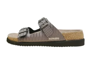 Helda Plus Wide Width Grey Twist Slide Sandal