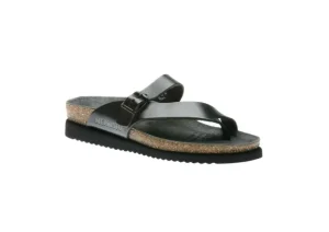Helen Black Leather Thong Sandal
