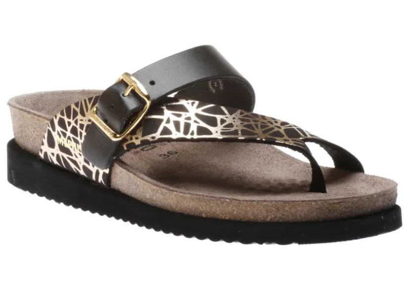 helen_mix_black_gold_grap_0.webp Helen Mix Black Gold Graphic Leather Thong Sandal