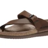 Helen Plus Wide Width Brown Leather Thong Sandal