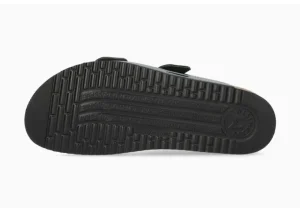Hester Black Patent Gold Buckle Slide Sandal
