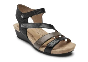 Hollywood 4-Strap Black Sandal