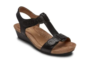 Hollywood T-Strap Black Sandal