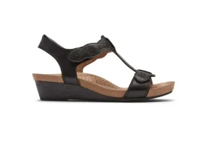 Hollywood T-Strap Black Sandal