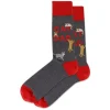 Hotsox Men's Cat Dad Charcoal Crew Socks
