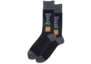 Hotsox Men's Check Out My Six Pack Crew Socks