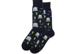 Hotsox Men's Gravestones Crew Socks