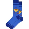 Hotsox Men's Super Dad Blue Crew Socks