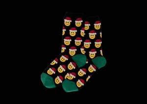 Hotsox Women's Santa Smile Emoji Crew Socks