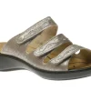 Ibiza 66 Platinum Metallic Leather Slide Sandal