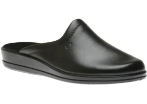 Jerry Black Leather Slipper
