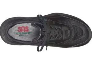 Journey Black Leather Lace-Up Walking Shoe